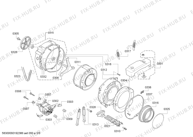 Схема №5 WLG2426SOE Bosch Maxx 5 с изображением Ручка для стиральной машины Bosch 12015949