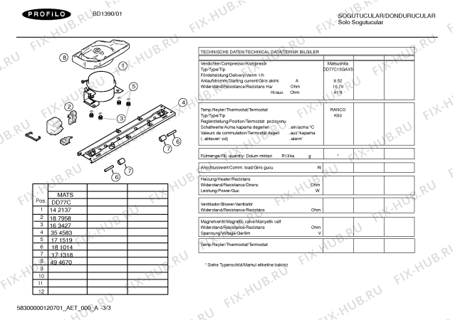 Схема №3 BD1390 с изображением Инструкция по эксплуатации для холодильной камеры Bosch 00561893