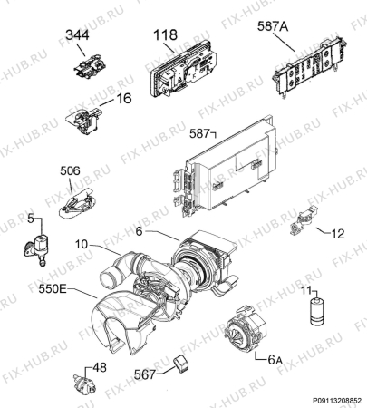 Взрыв-схема посудомоечной машины Rosenlew RW5700 - Схема узла Electrical equipment 268