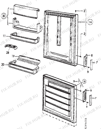 Взрыв-схема холодильника Electrolux ER3416B - Схема узла Section 3