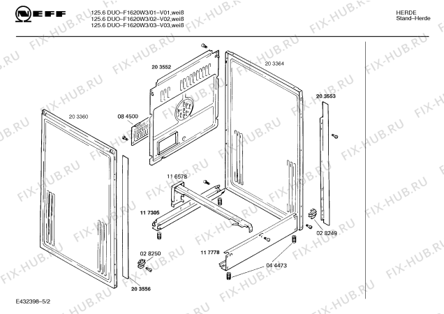 Схема №5 F1620W3 125.6 DUO с изображением Панель управления для электропечи Bosch 00290277