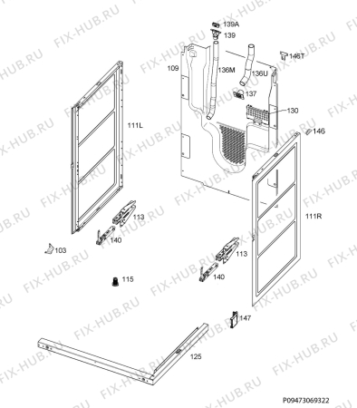 Взрыв-схема плиты (духовки) Zanussi ZCK68300X - Схема узла Housing 001