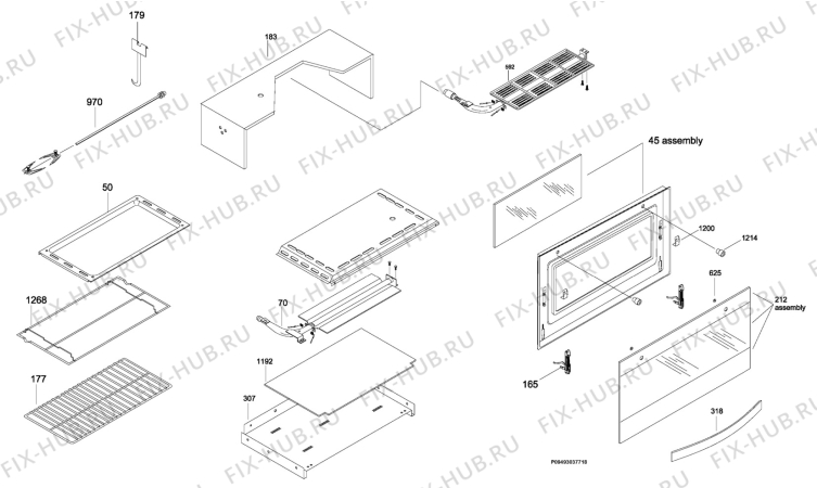 Взрыв-схема плиты (духовки) Aeg Electrolux CXT9000 - Схема узла Section 2