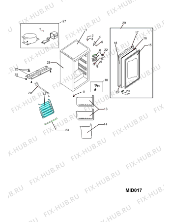 Схема №1 CTZ55P (F088095) с изображением Дверь для холодильной камеры Indesit C00376364