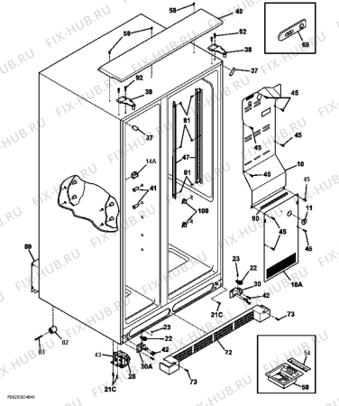 Взрыв-схема холодильника Electrolux ERL6298XX7 - Схема узла Housing 001