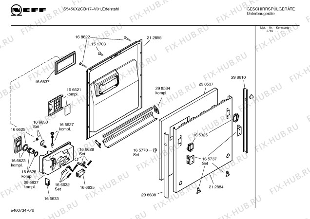 Схема №6 S5559X1 SX750B с изображением Инструкция по эксплуатации для посудомойки Bosch 00582424