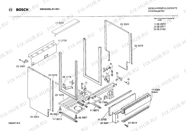 Взрыв-схема посудомоечной машины Bosch SMU2220L - Схема узла 04