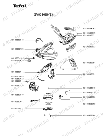 Схема №1 GV8330E0/23 с изображением Рукоятка для электроутюга Tefal CS-00112631