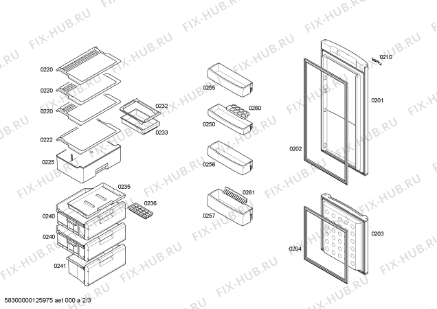 Схема №3 4KE56B10 с изображением Дверь для холодильника Bosch 00245960
