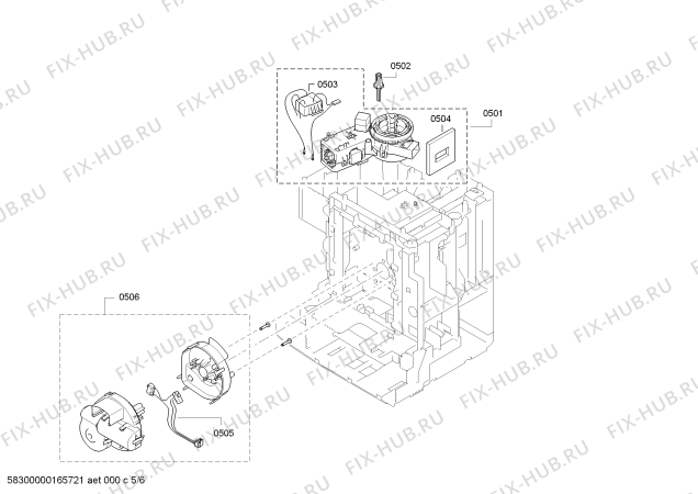 Взрыв-схема кофеварки (кофемашины) Bosch TES71151DE VeroBar AromaPro 100 - Схема узла 05