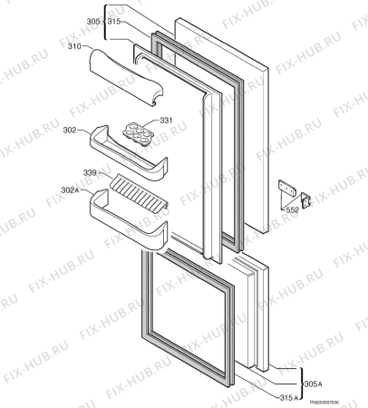 Взрыв-схема холодильника Zanussi ZI3102RV - Схема узла Door 003