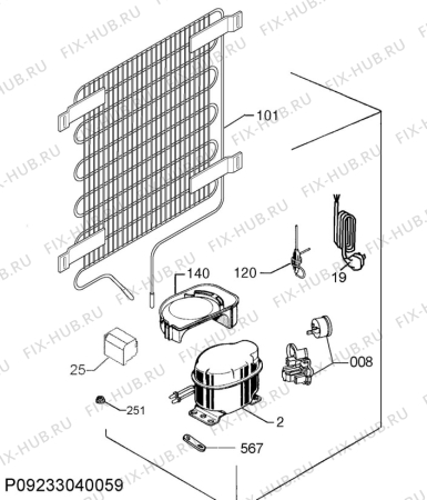 Взрыв-схема холодильника Frigidaire FRLF60W - Схема узла Cooling system 017