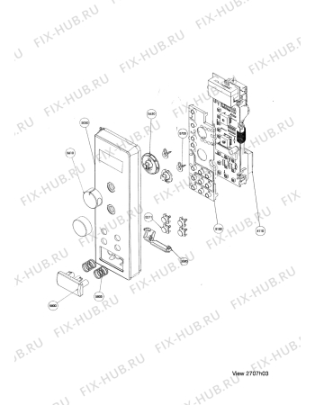 Взрыв-схема микроволновой печи Husqvarna Electrolux QN4038X - Схема узла Command panel 037