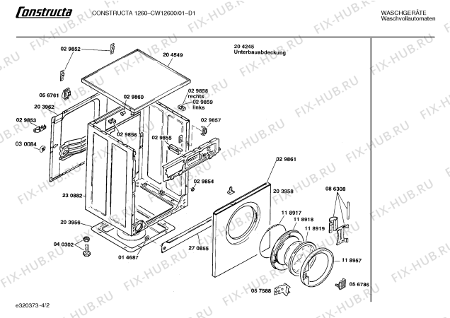 Взрыв-схема стиральной машины Constructa CW12600 CW1260 - Схема узла 02