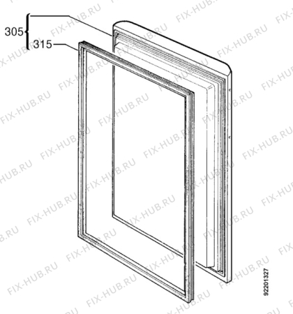 Взрыв-схема холодильника Zanussi ZV47RM - Схема узла Door 003