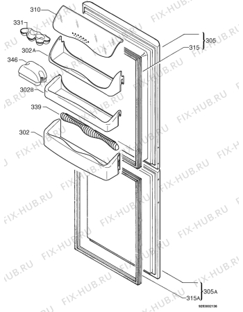 Взрыв-схема холодильника Zanussi ZK61/28RN - Схема узла Door 003