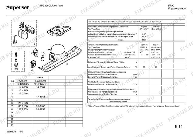 Схема №3 5FG7731 с изображением Инструкция по эксплуатации для холодильной камеры Bosch 00527907
