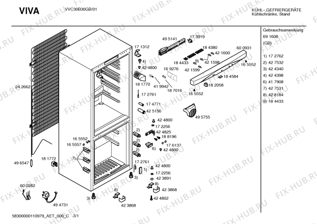 Схема №4 3KV1720 с изображением Плата для холодильника Bosch 00431596