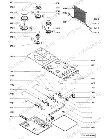 Схема №1 AKL 701 TF с изображением Втулка для плиты (духовки) Whirlpool 481944238851