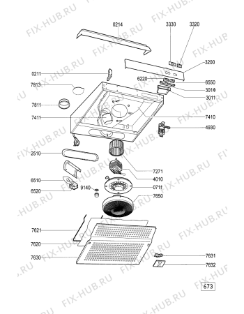 Схема №1 AKS 610 WH с изображением Фиксатор для вытяжки Whirlpool 481940478914