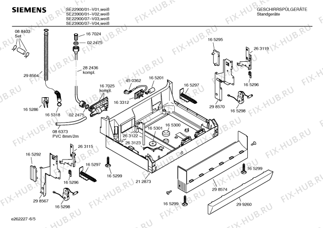Схема №6 SE22900 family с изображением Инструкция по эксплуатации для посудомойки Siemens 00521552