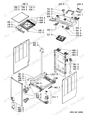 Схема №2 AWE 6629 с изображением Блок управления для стиралки Whirlpool 480111102481