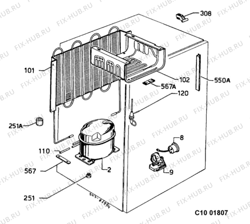 Взрыв-схема холодильника Zanussi ZI1610 - Схема узла Functional parts