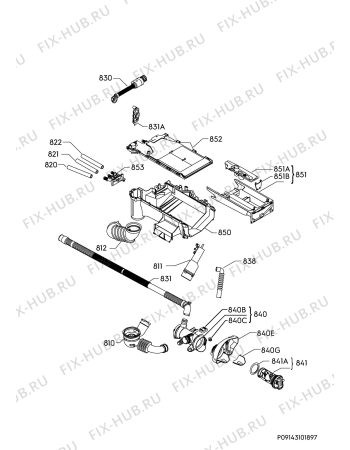 Взрыв-схема стиральной машины Electrolux EW8W261B - Схема узла Hydraulic System 272