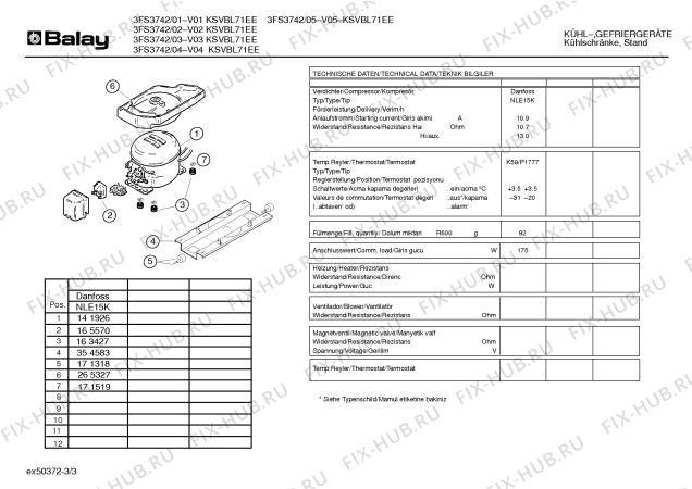 Схема №3 3FS3742 с изображением Дверь для холодильника Bosch 00214911