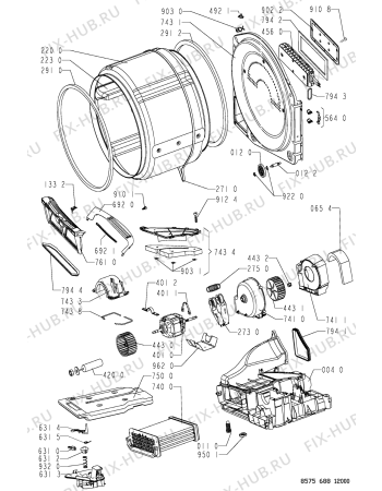Взрыв-схема сушильной машины Whirlpool AWZ 688 - Схема узла
