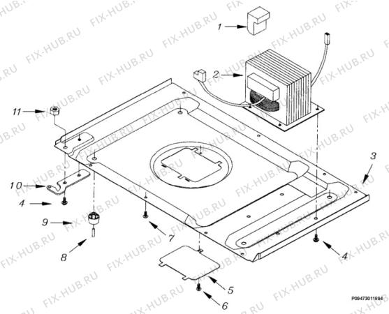 Взрыв-схема микроволновой печи Electrolux EMS2340 - Схема узла Section 3