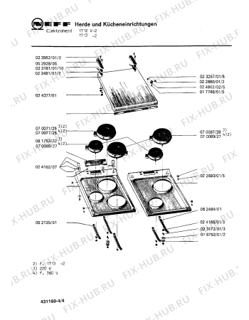 Взрыв-схема плиты (духовки) Neff 1712V-2 - Схема узла 04