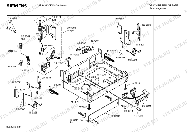 Взрыв-схема посудомоечной машины Siemens SE34260DK - Схема узла 05