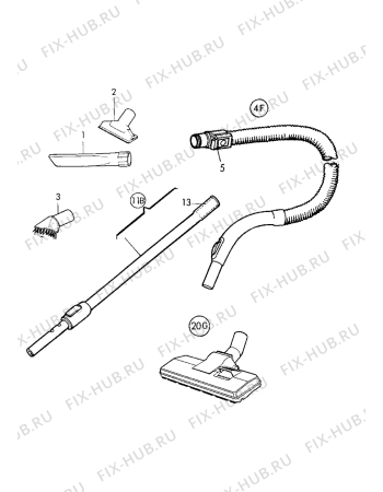 Взрыв-схема пылесоса Electrolux Z5025 - Схема узла Accessories