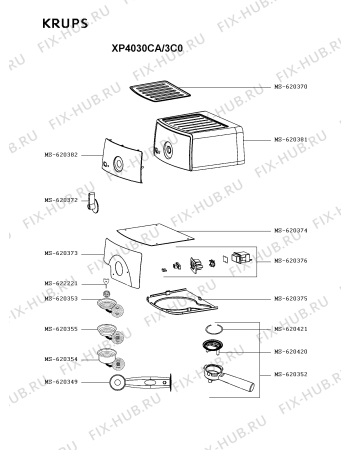 Схема №6 XP4030CA/3C0 с изображением Емкость для кофеварки (кофемашины) Krups MS-620631