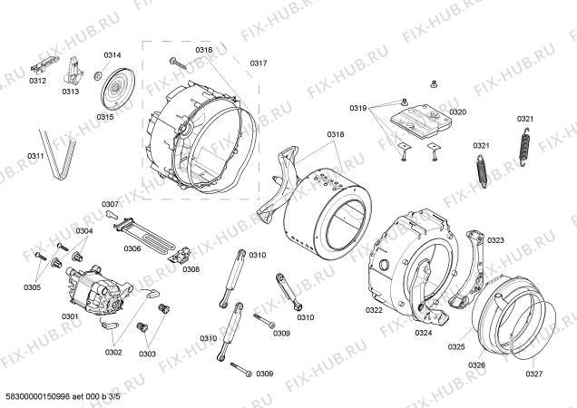 Схема №5 WD15H560TI с изображением Держатель для стиралки Siemens 00676501