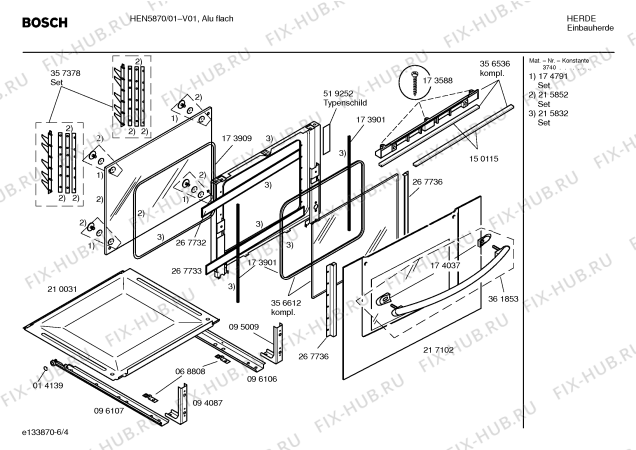 Взрыв-схема плиты (духовки) Bosch HEN5870 Bosch - Схема узла 04