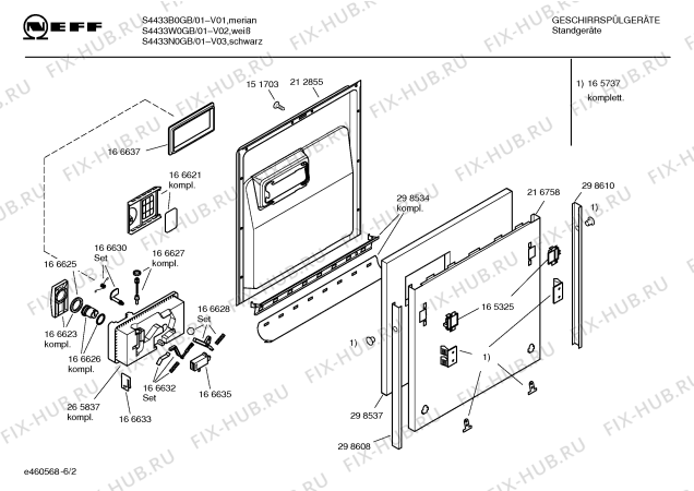 Схема №6 S4433W0GB с изображением Инструкция по эксплуатации для посудомоечной машины Bosch 00527610